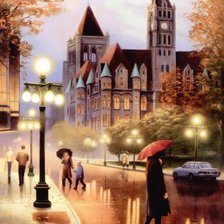 Схема вышивки «дождливый Лондон»