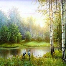 Схема вышивки «пейзаж»