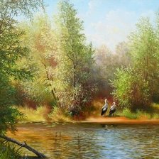 Схема вышивки «пейзаж»