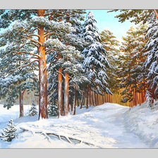 Схема вышивки «Зимний лес.»