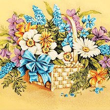 Схема вышивки «букет в корзине»