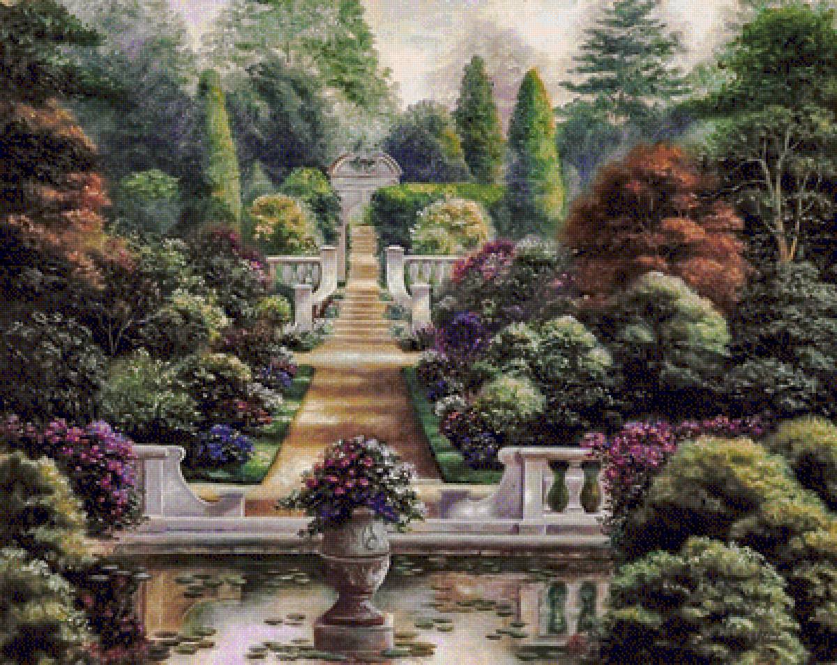 The Green Garden. - betsy brown paintings. scenarys.flowers and gardens. - предпросмотр
