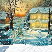 Схема вышивки «зимний вечер»