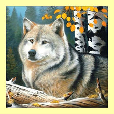 Схема вышивки «Волк.»