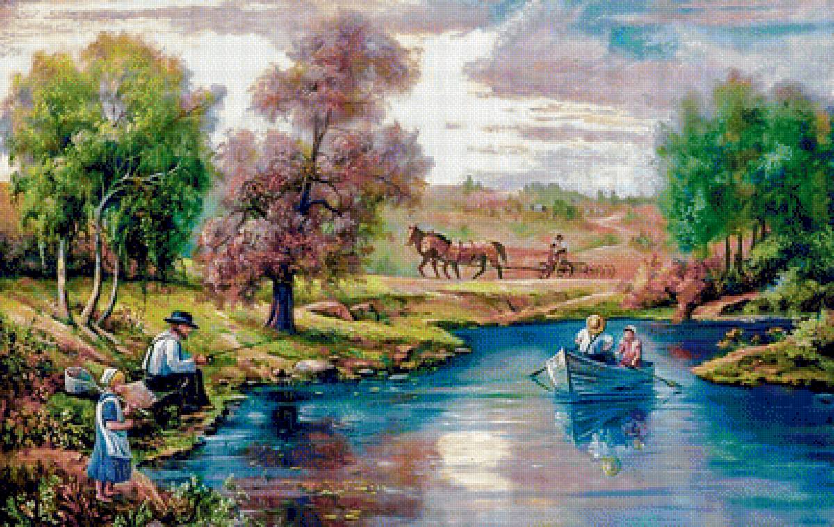 The Quiet Country. - carl valente paintings. scenarys.people.animals. - предпросмотр