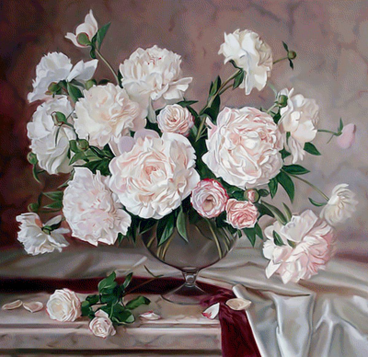 Пионы в вазе - цветы, букет, пионы - предпросмотр