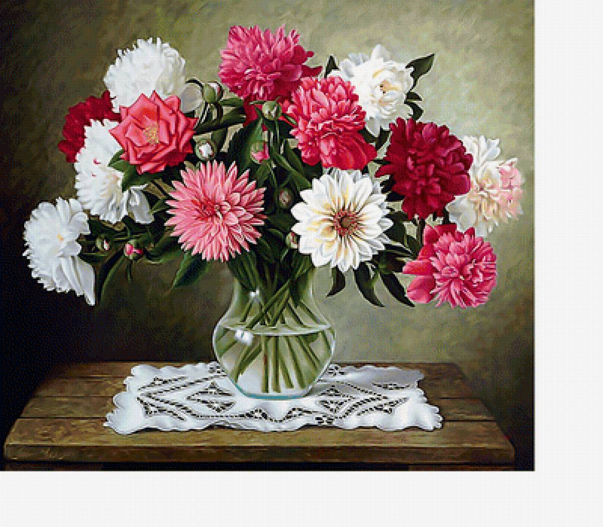 Пионы - цветы, цветы в вазе - предпросмотр