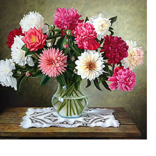 Схема вышивки «Пионы»