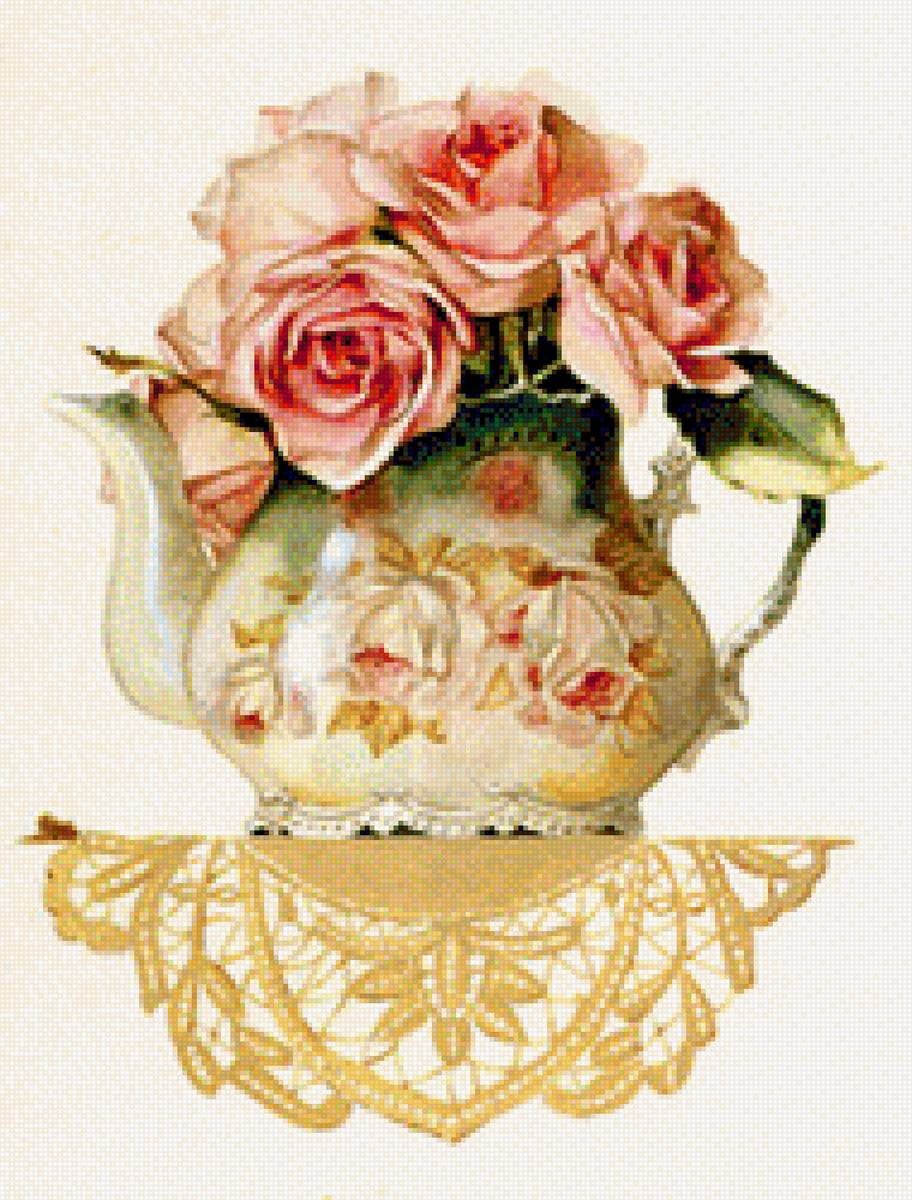 Цветы на полке-1 - посуда - предпросмотр