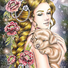 Схема вышивки «Портрет девушки»