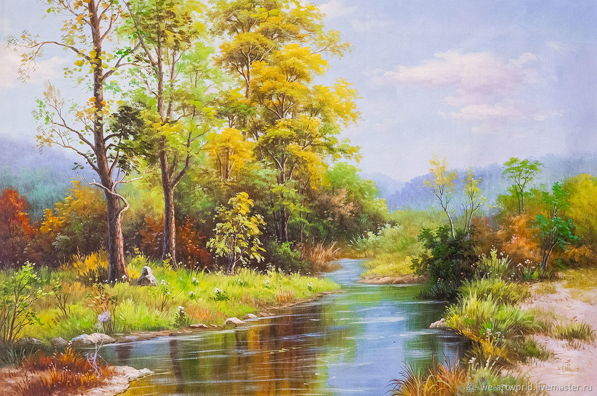 №1989631 - река, деревья, осень, природа - оригинал