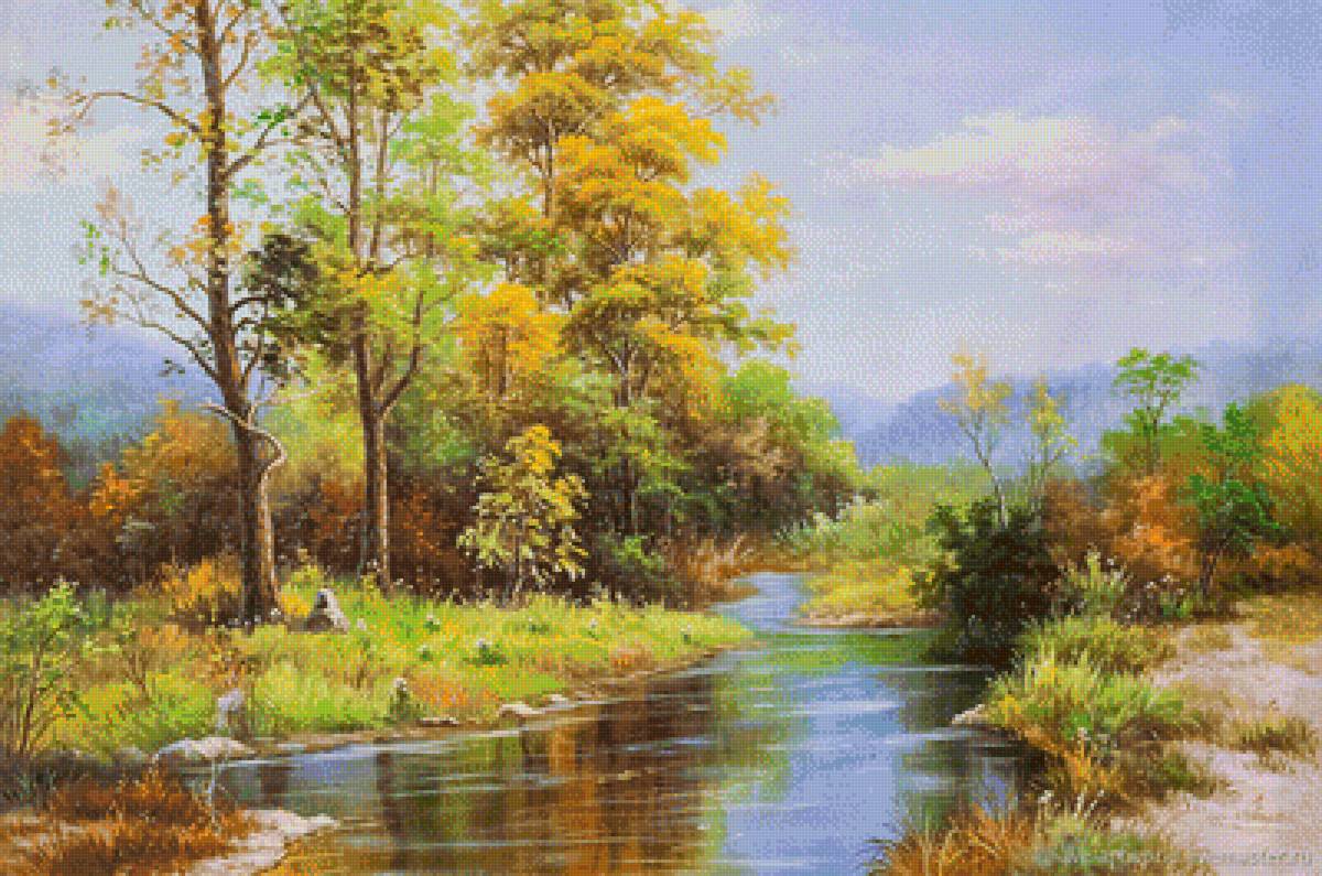 №1989631 - деревья, река, осень, природа - предпросмотр