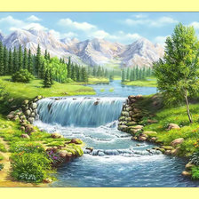 Схема вышивки «Горная речка.»