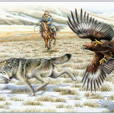 Схема вышивки «Соколиная охота. Волк.»