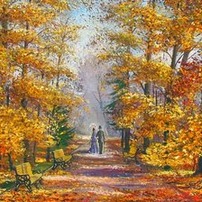 Схема вышивки «осенний парк»