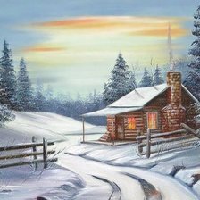 Схема вышивки «зимний вечер»