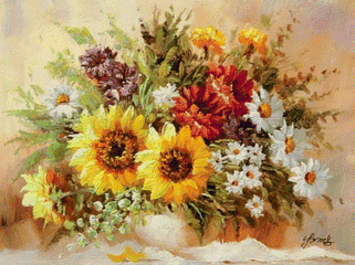 Солнечный букетик - ромашки, цветы, букет - предпросмотр