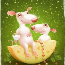 Схема вышивки «Мышки на сыре»