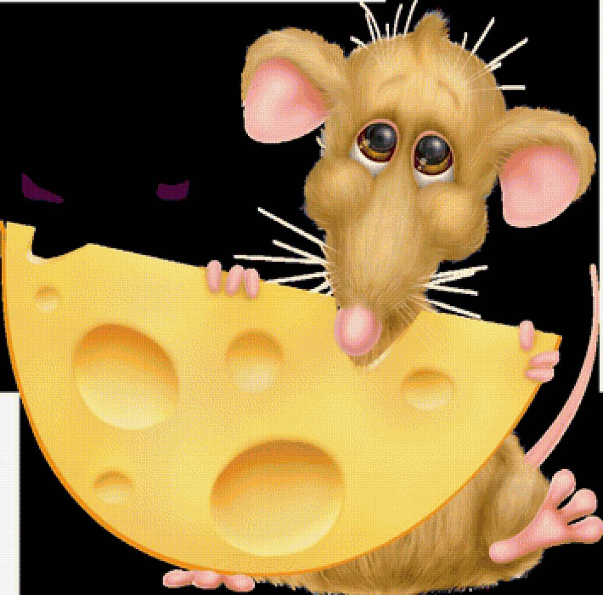 Мышонок с сыром - мышонок, символ2020 - предпросмотр