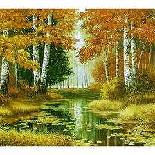 Схема вышивки «Серия "Пейзаж". Осень»