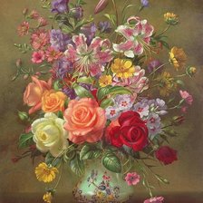 Схема вышивки «A Summer Floral Arrangement»