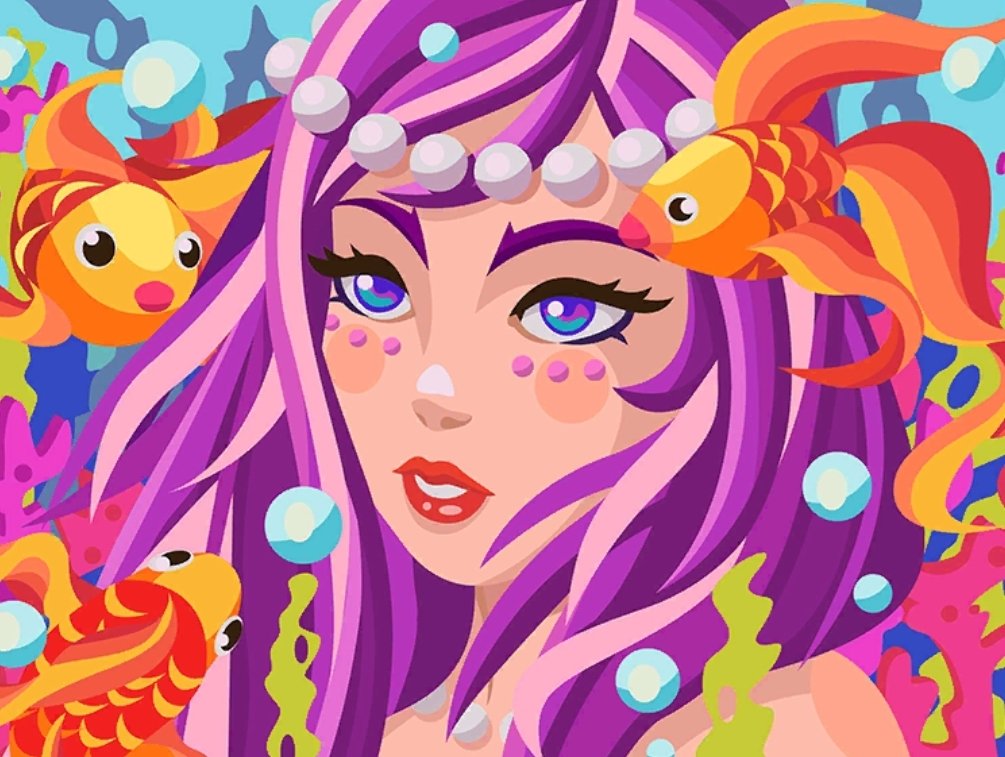 Русалочка - подводный мир, русалочка, рыбка, рыба, сказка, русалка, море - оригинал