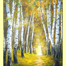 Схема вышивки «Тропинка средь берёз.»