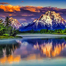 Схема вышивки «Grand Teton National Park at Sunset.»