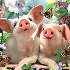 Схема вышивки «Поросята»