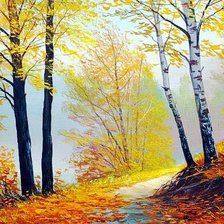 Схема вышивки «осенний пейзаж»