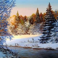 Схема вышивки «зимний пейзаж»