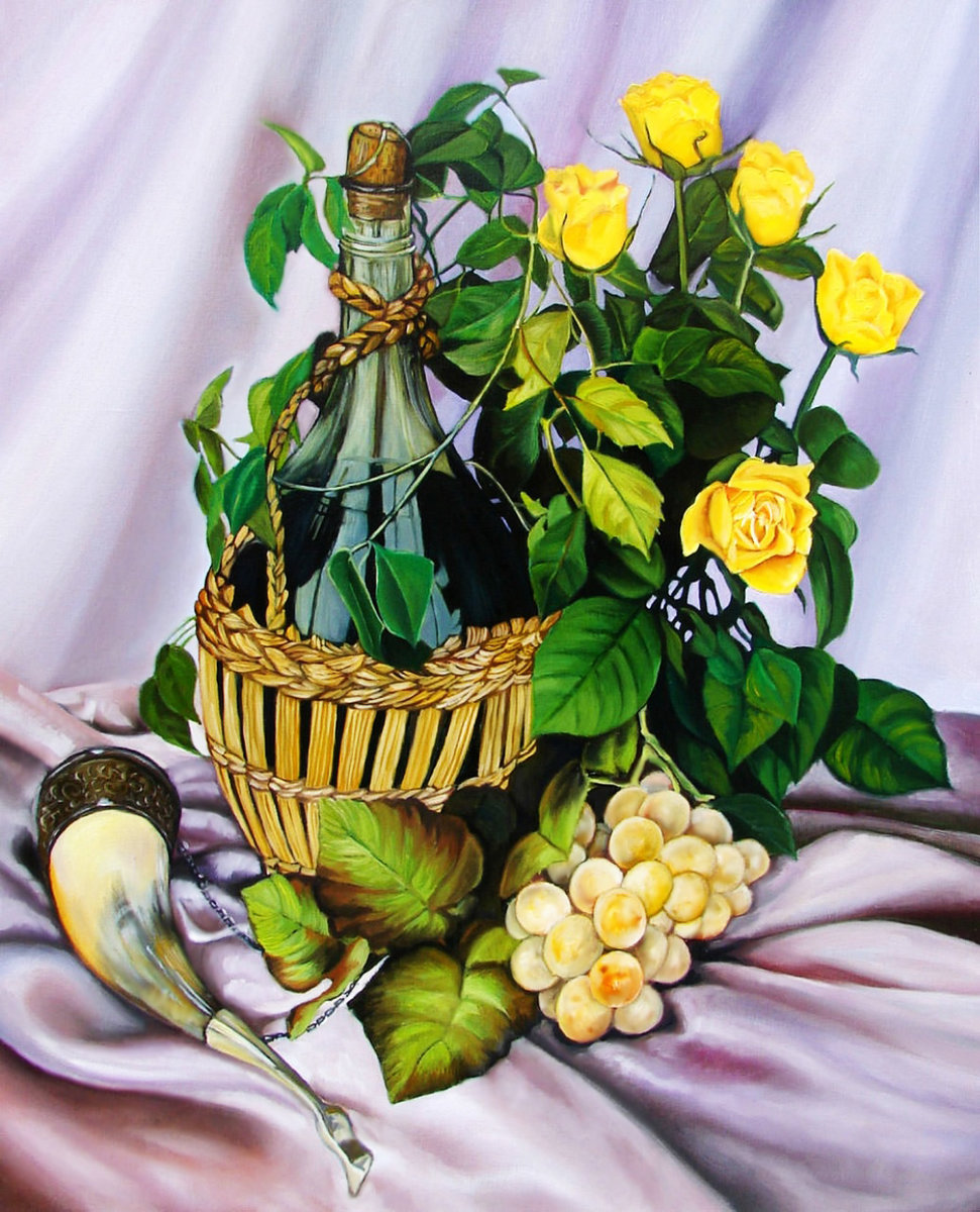 Натюрморт. - живопись., цветы, натюрморт - оригинал