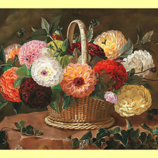 Схема вышивки «Корзина цветов.»