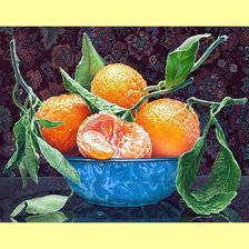 Схема вышивки «Мандарины. Маленький натюрморт.»