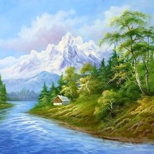 Схема вышивки «пейзаж»