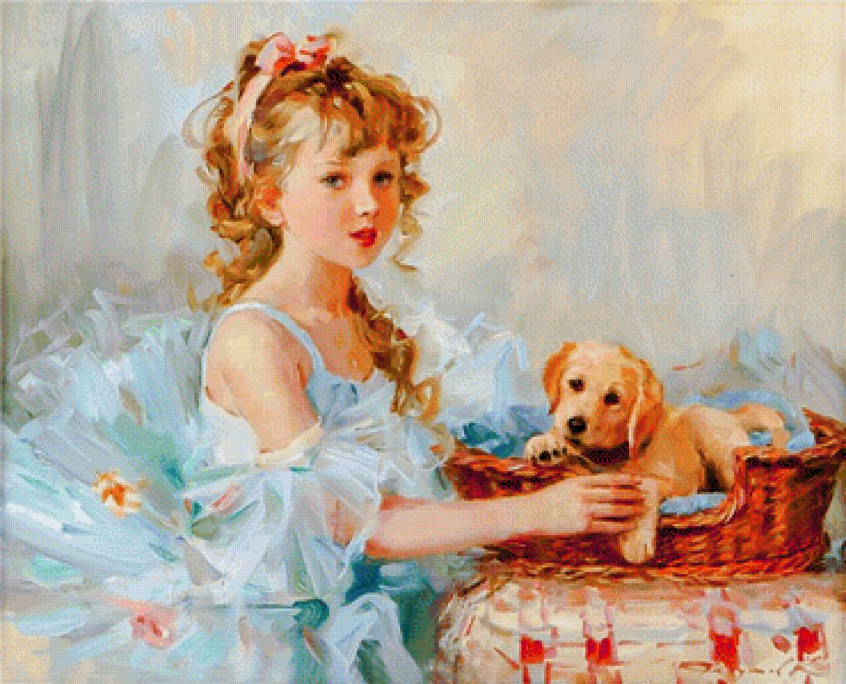 Loving. - konstantin razumov paintings.children.animals. - предпросмотр