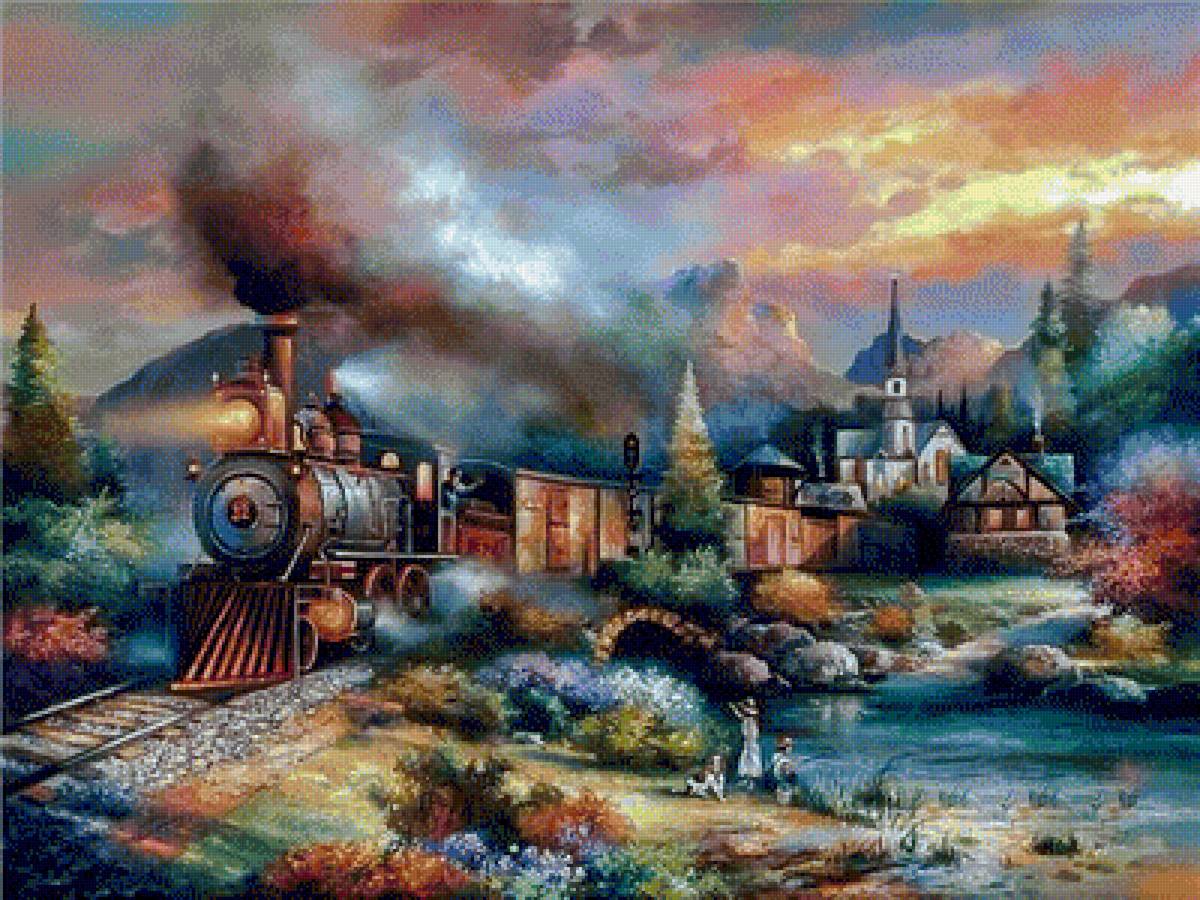 Maryland Mountain Express. - james lee painter.scenarys.people.animals. - предпросмотр