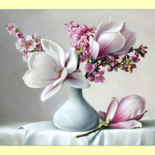 Схема вышивки «Цветы магнолии.»