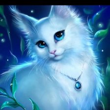 Схема вышивки «Белая кошечка»