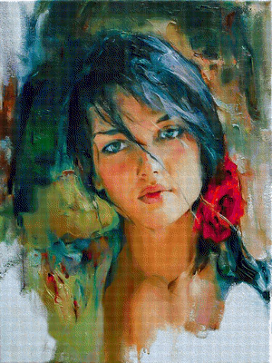 Portrait-2. - michael and inessa garmash paintings.ladies.portraits. - предпросмотр