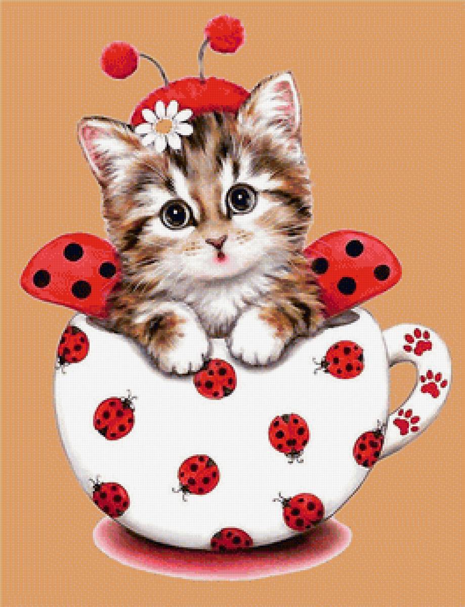 котёнок в костюме - чашка, котенок - предпросмотр