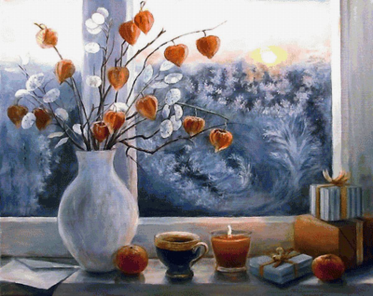 Зимнее окно - Январь - воробьева ольга - предпросмотр