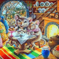 Схема вышивки «Чай вдвоем»