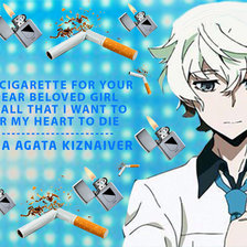 Схема вышивки «вышивка крестом персонаж кацухира агата с сигаретой и зажигалкой»