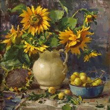 Схема вышивки «Подсолнухи»