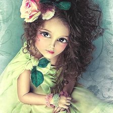 Схема вышивки «Девочка с розой»