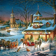 Схема вышивки «зимний вечер»