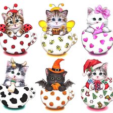 Схема вышивки «кошачий коллаж»