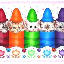 Схема вышивки «подарочные котята»