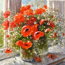 Схема вышивки «маки»